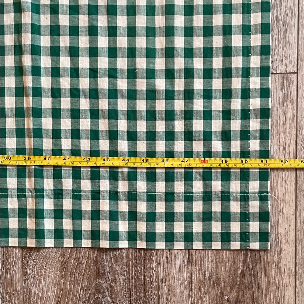 Country Curtains Green and White Gingham Curtain Panels (2) Made in USA - Picture 5 of 6